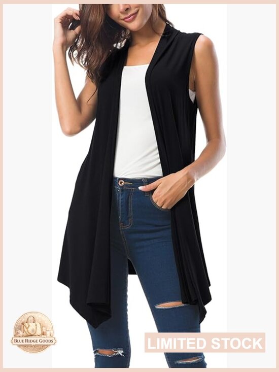 Sweaters - Sleeveless Cardigan Vest Lightweight Open Front Summer Layering Piece